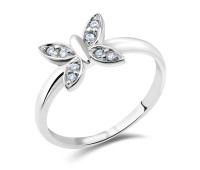 Cute Butterfly Silver Ring NSR-454